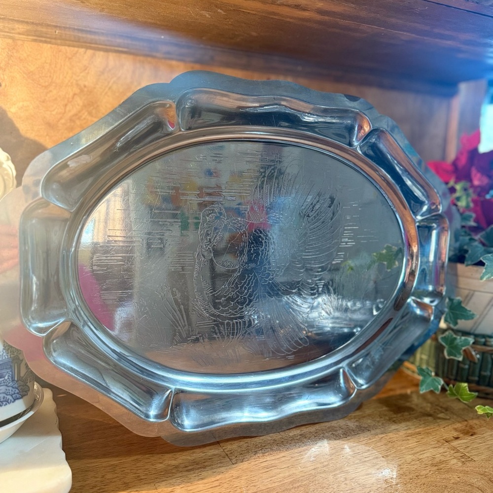 Oval Silver Plated Decorative Tray